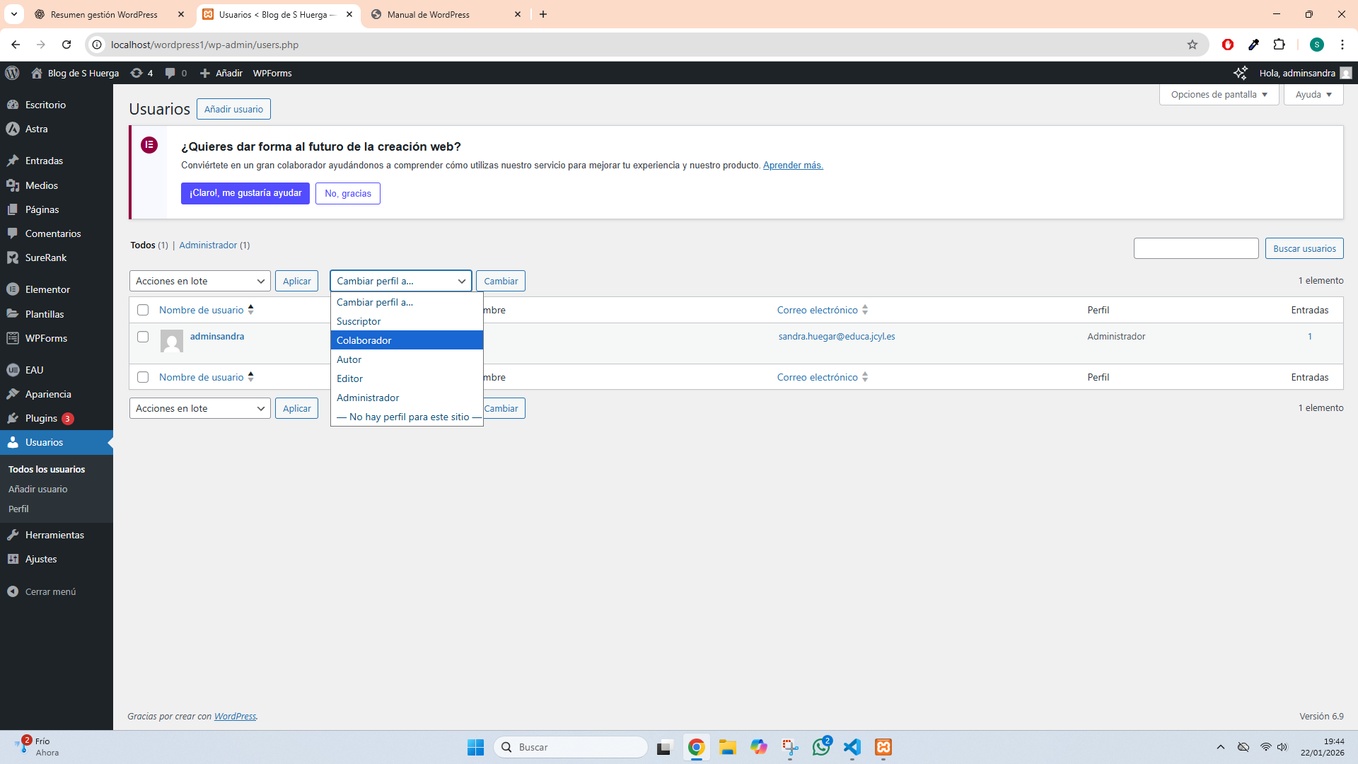Gestión de usuarios